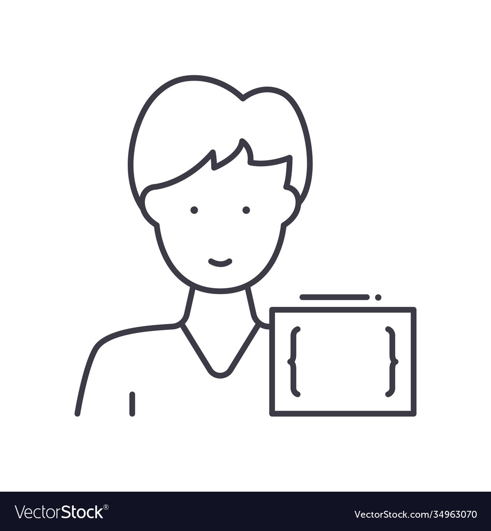 Developer icon linear isolated thin Royalty Free Vector