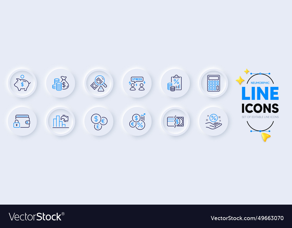 Difficult stress tax document and inflation line Vector Image