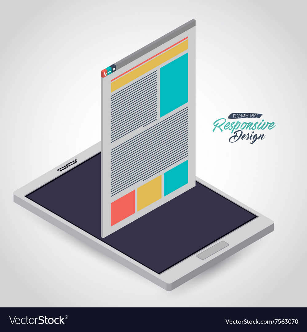 Isometric responsive icon design Royalty Free Vector Image