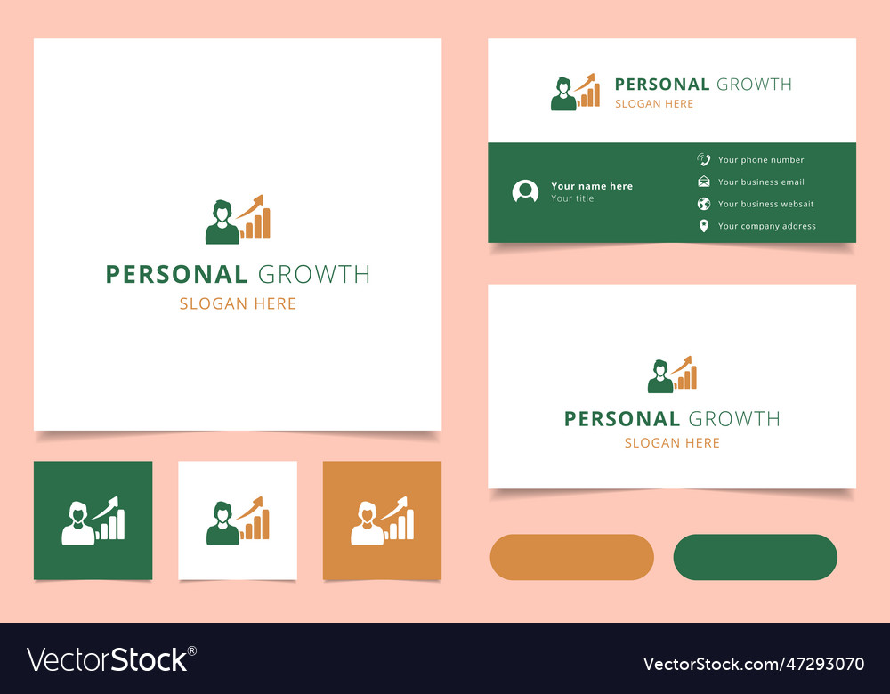 Personal growth design with editable slogan Vector Image