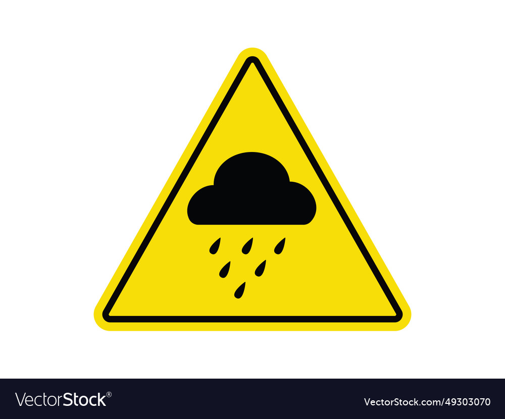 Rain Warnings Sign Heavy And Accident Royalty Free Vector