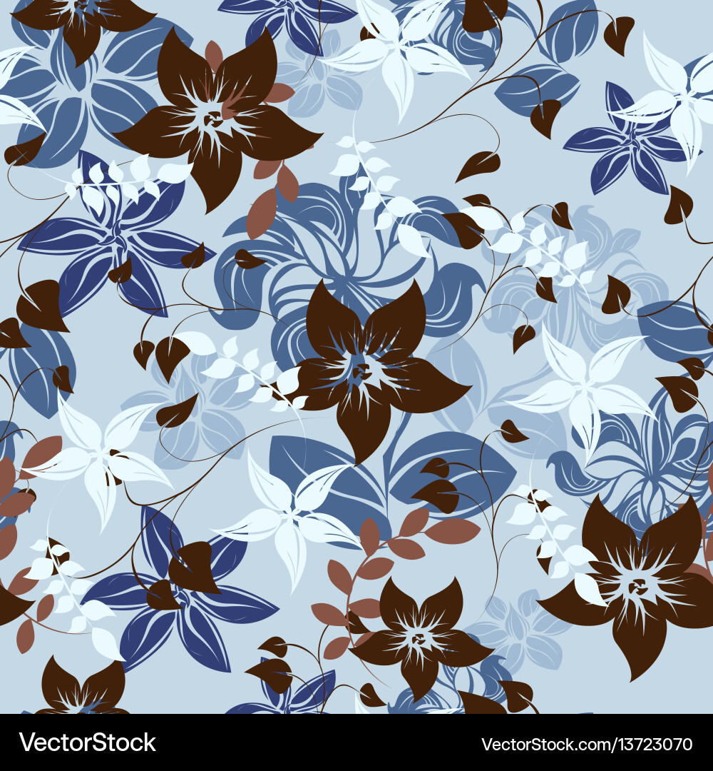 Seamless flowers pattern Royalty Free Vector Image