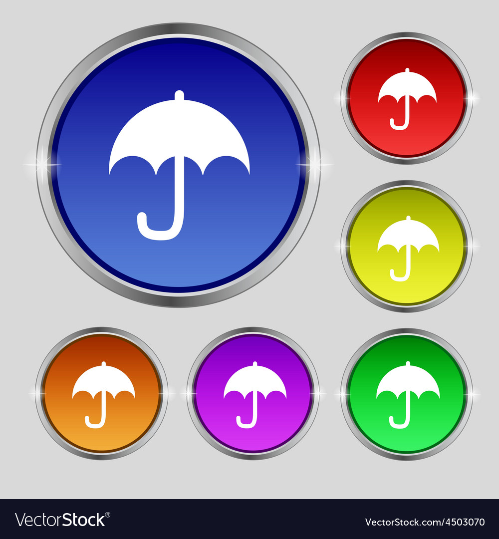 Umbrella icon sign round symbol on bright Vector Image