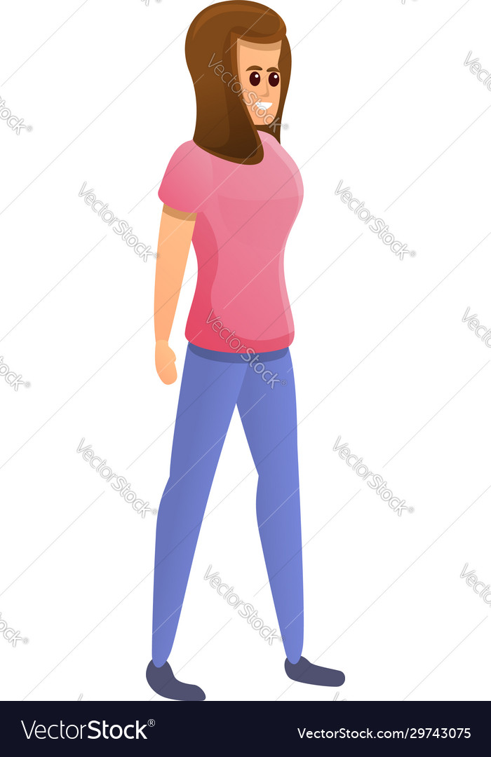 Adolescent girl icon cartoon style Royalty Free Vector Image