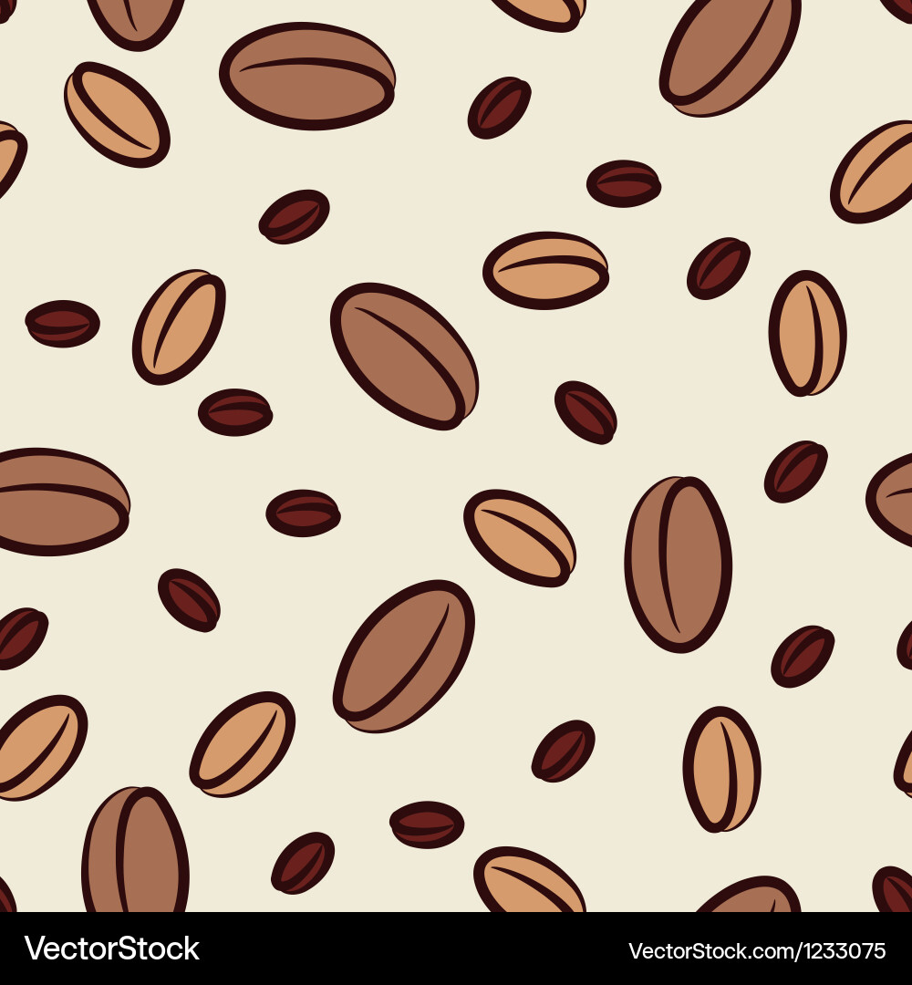 Coffee beans seamless background Royalty Free Vector Image