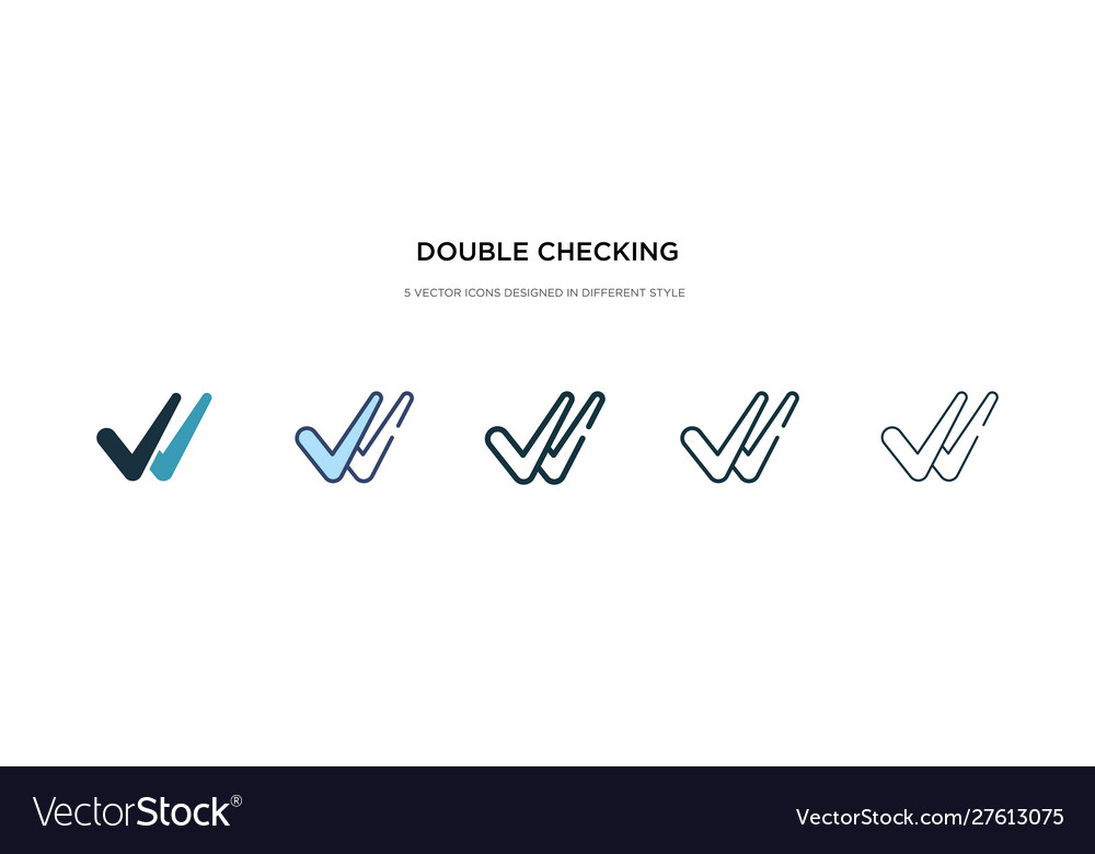 Double checking icon in different style two Vector Image