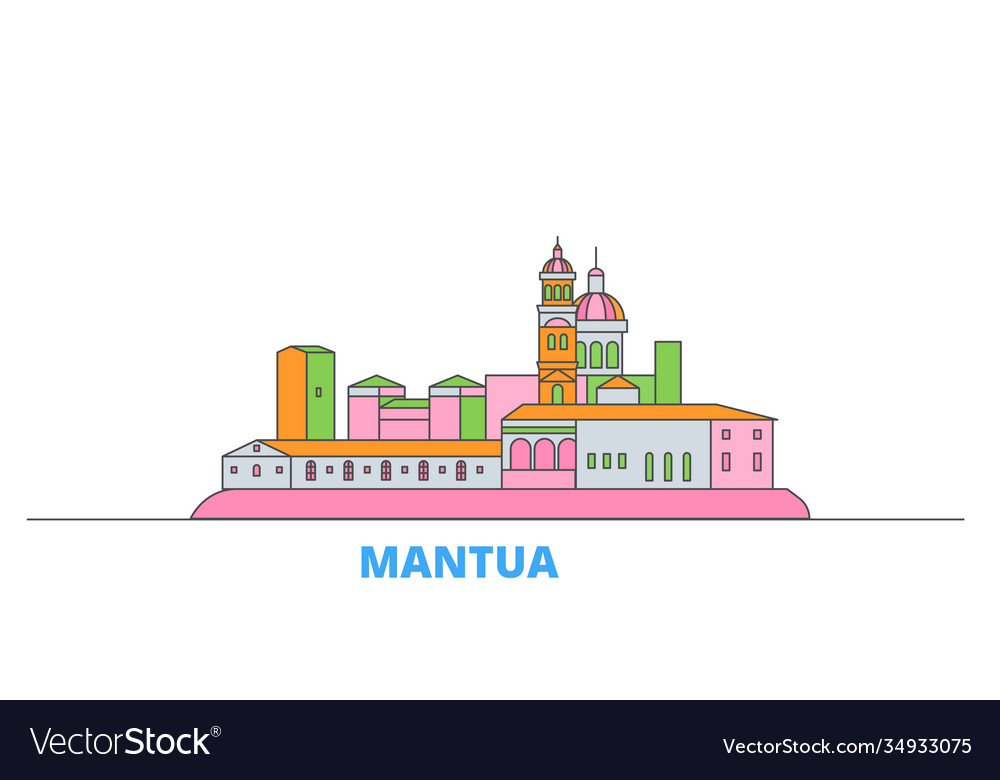 Italy mantua line cityscape flat travel