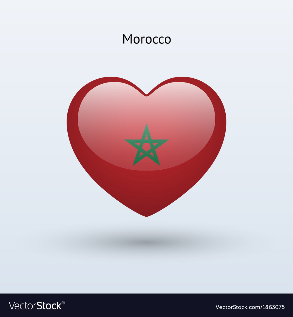 Love morocco symbol heart flag icon