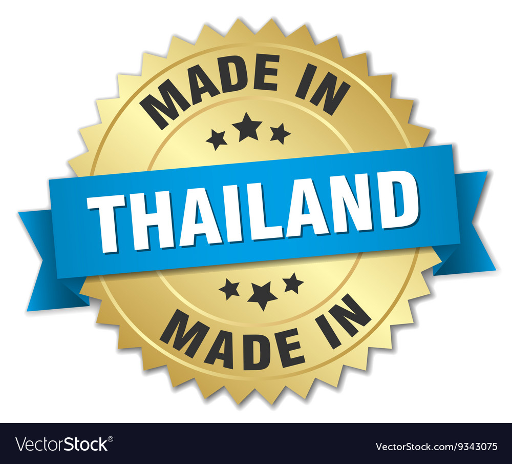 Hergestellt in thailand gold badge mit blauen band