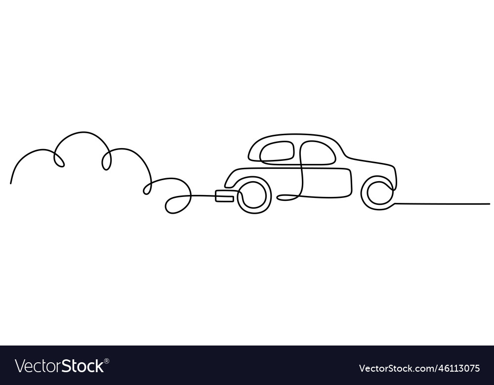 One Continuous Single Line Of Classic Car Vector Image One Continuous Single Line Of Classic Car Vector Image