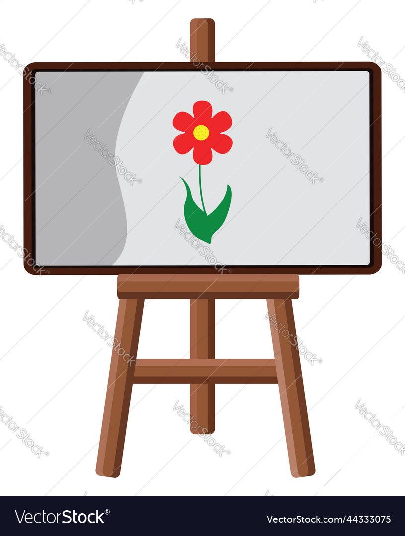 Painted red flower on a white background Vector Image