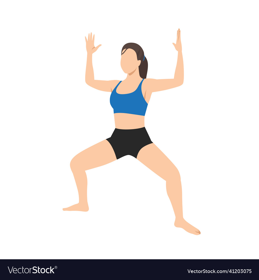 Woman doing goddess pose utkata konasana exercise Vector Image