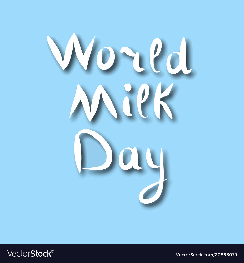 World milk day inscription lettering doodle