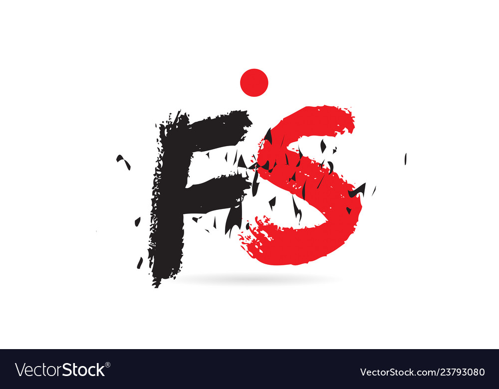 Alphabet letter combination fs f s with grunge