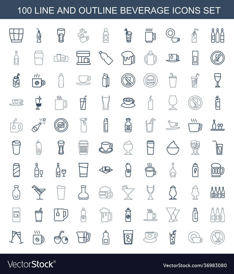 Beverage icons Royalty Free Vector Image - VectorStock