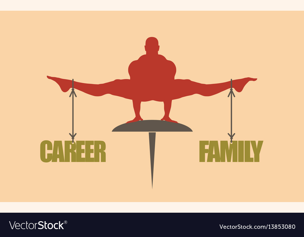 Career and family balance concept of the scales