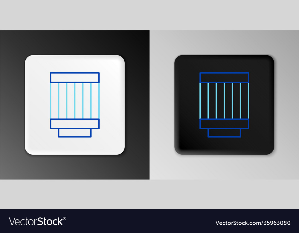 Line car air filter icon isolated on grey