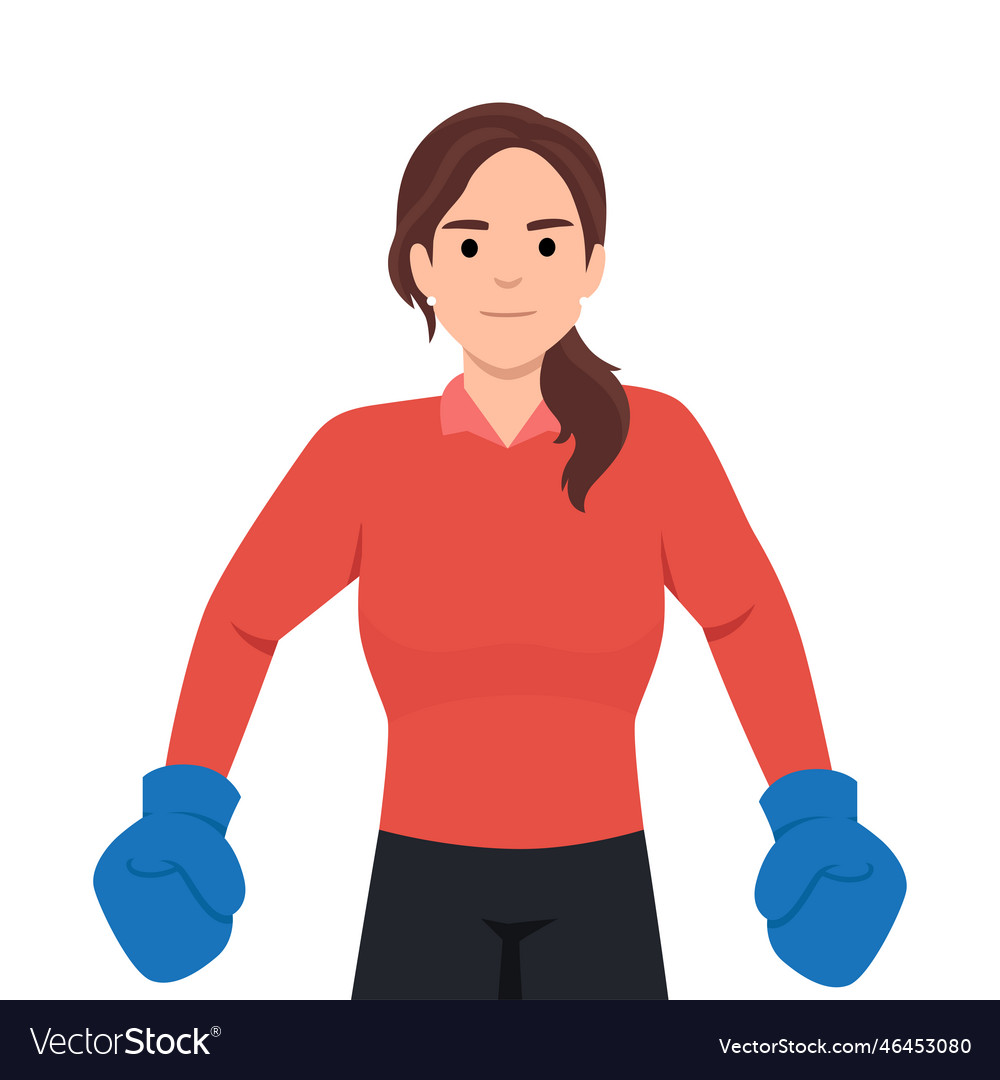 Womens Boxing Ready To Exercise With Boxing Vector Image