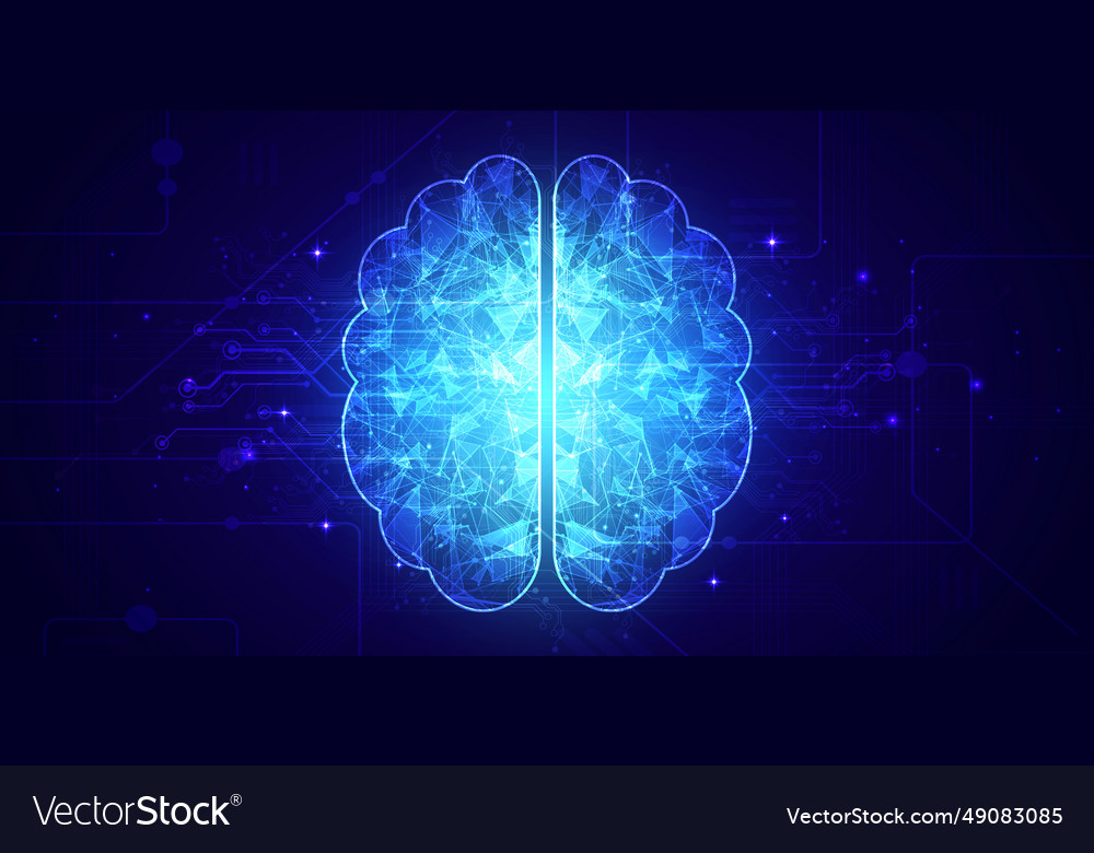 Abstract digital technology brain futuristic ai Vector Image