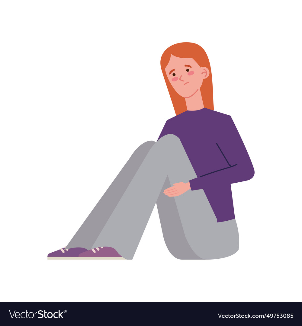 Anorexia woman depressed Royalty Free Vector Image