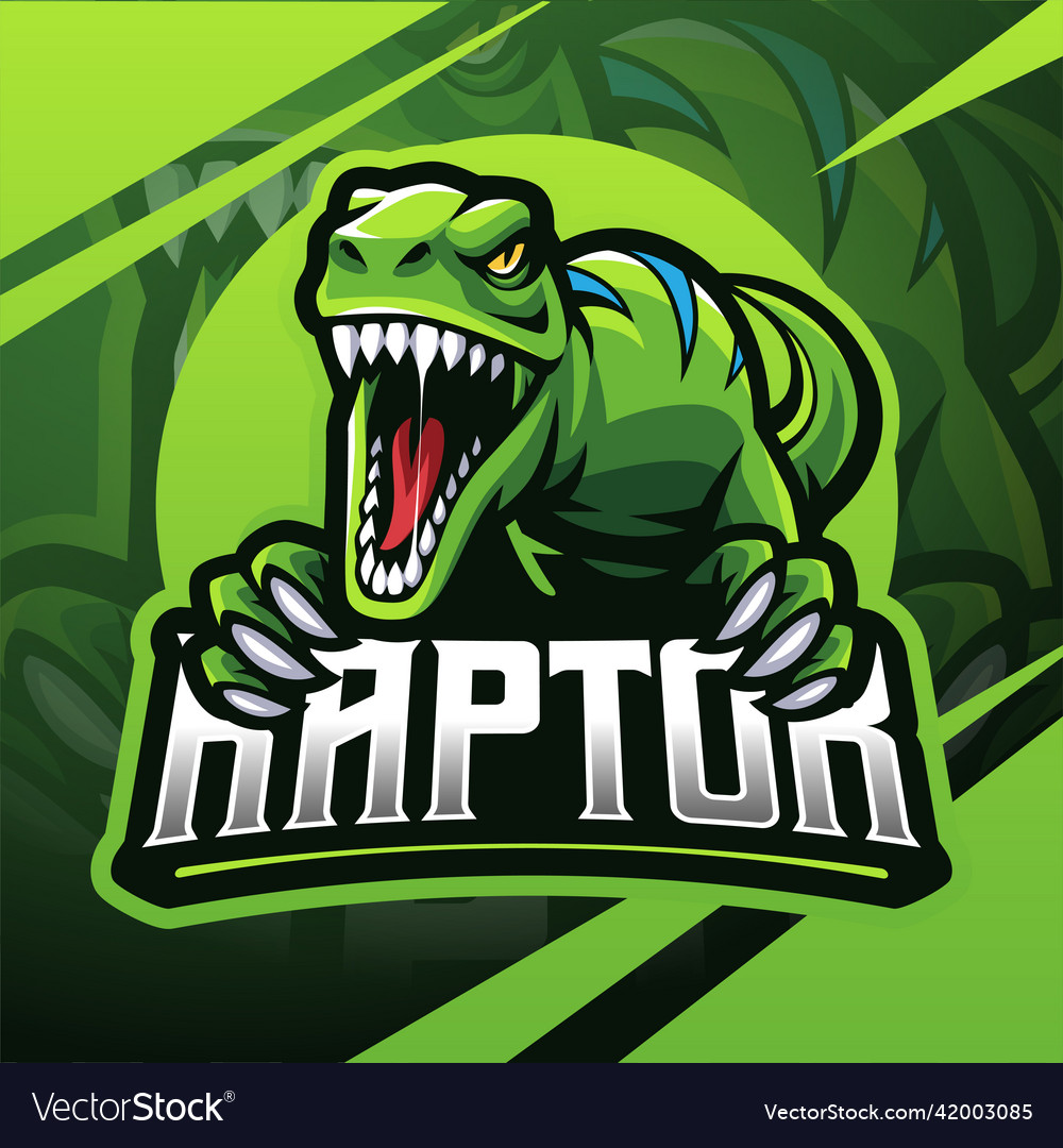 Raptor esport mascot logo design Royalty Free Vector Image