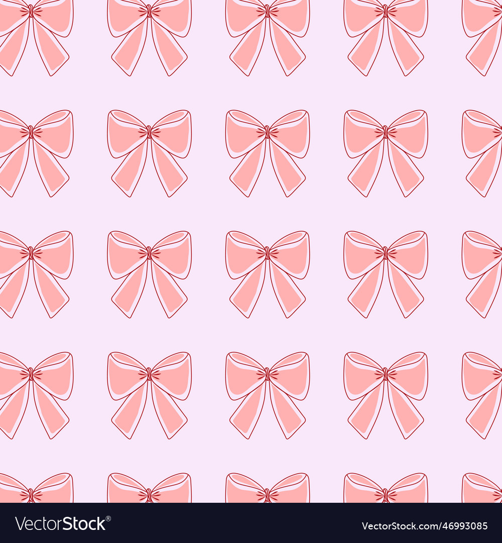 Seamless pattern with bows on a white background Vector Image