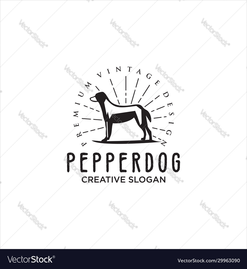 Animal dog logo vintage hispter design