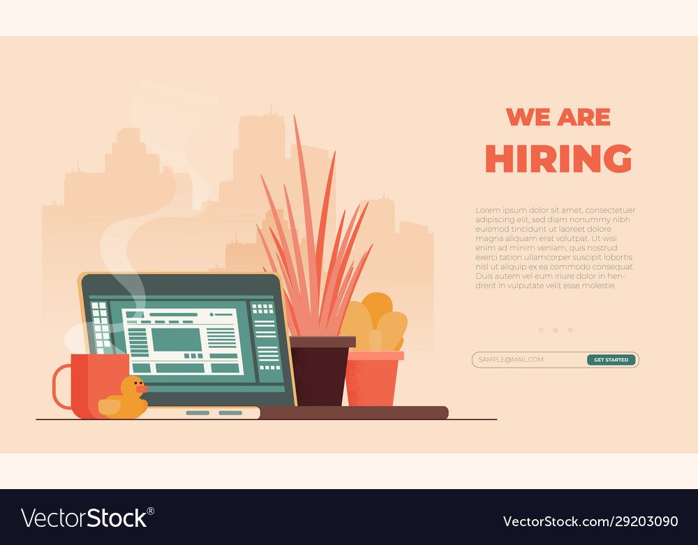 Business Hiring And Recruiting Concept Flat Vector Image