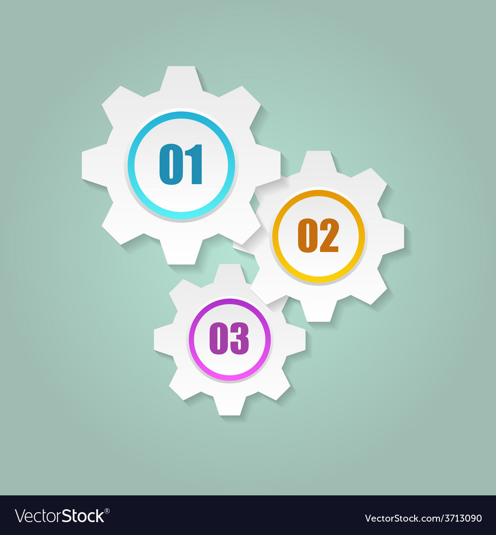 Gears with numbers Royalty Free Vector Image VectorStock