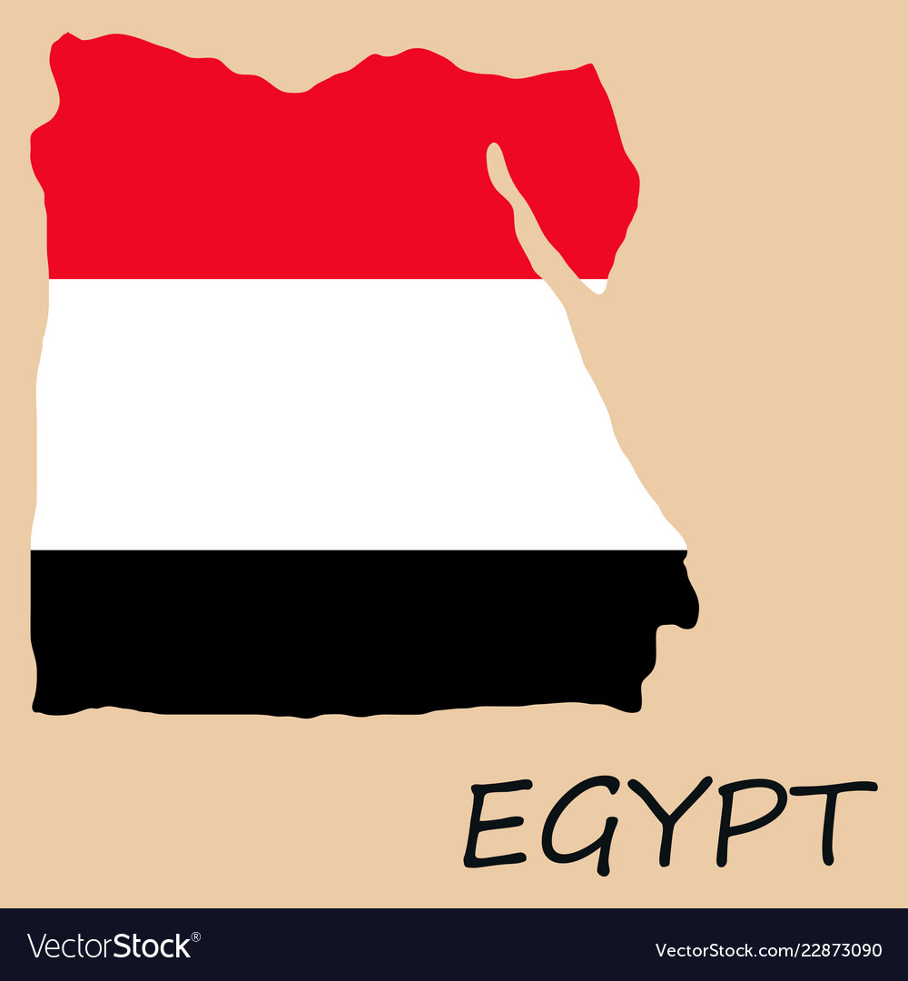 Map of egypt with an official flag on white Vector Image