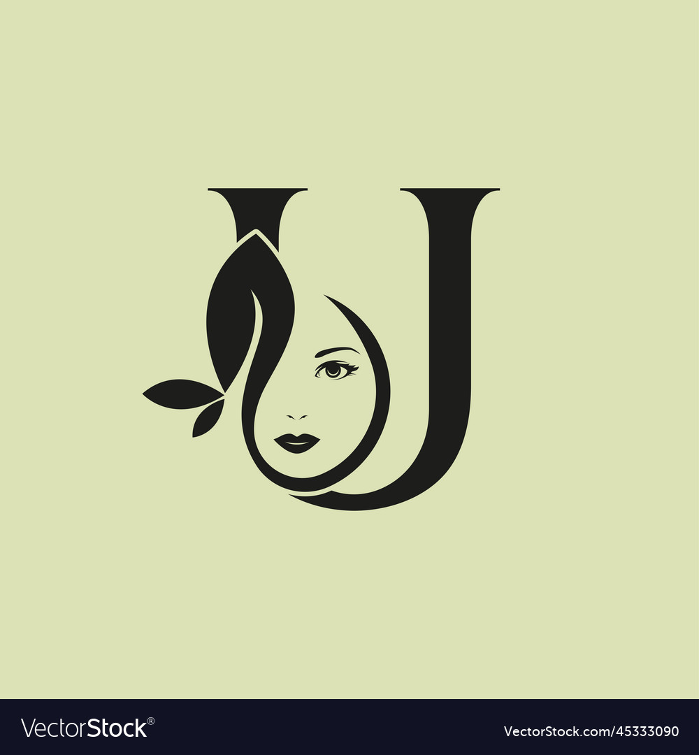 Monogram beauty logo letter u Royalty Free Vector Image