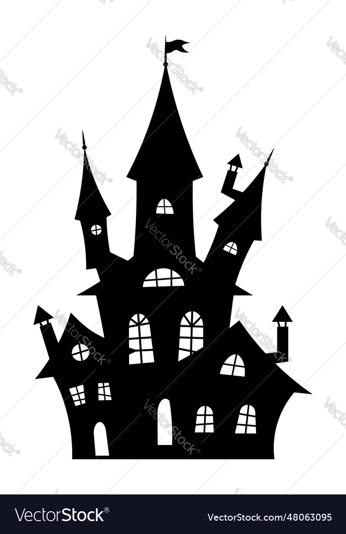 Black halloween house Royalty Free Vector Image