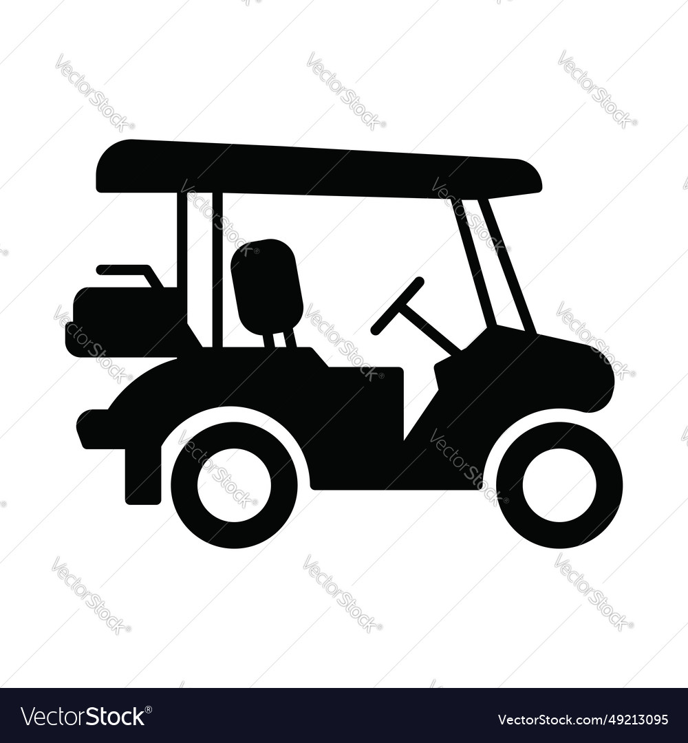 Caddy golf car glyph icon isolated on white Vector Image