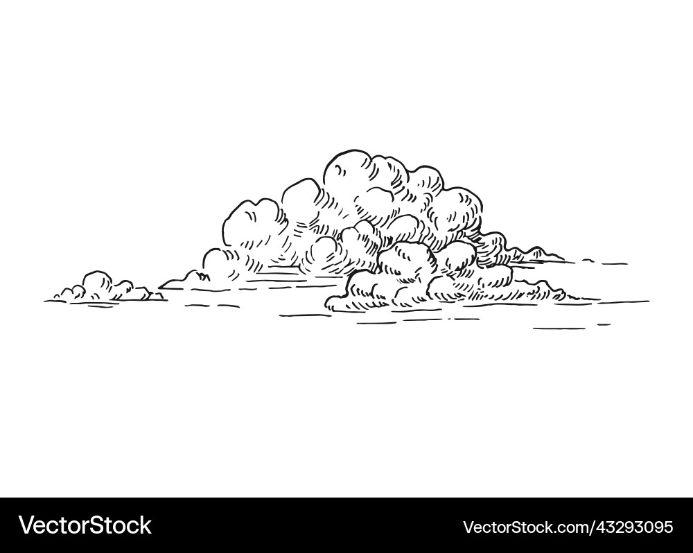 Cloud hand drawn converted Royalty Free Vector Image
