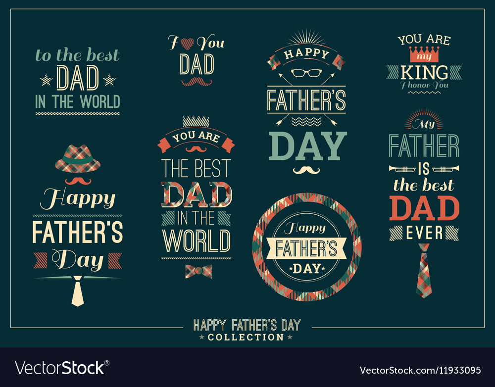 Happy father s day design collection in retro