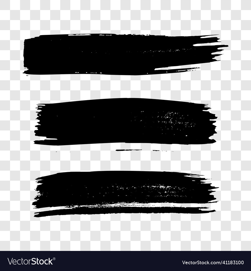 Black brush stroke on transparent background Vector Image