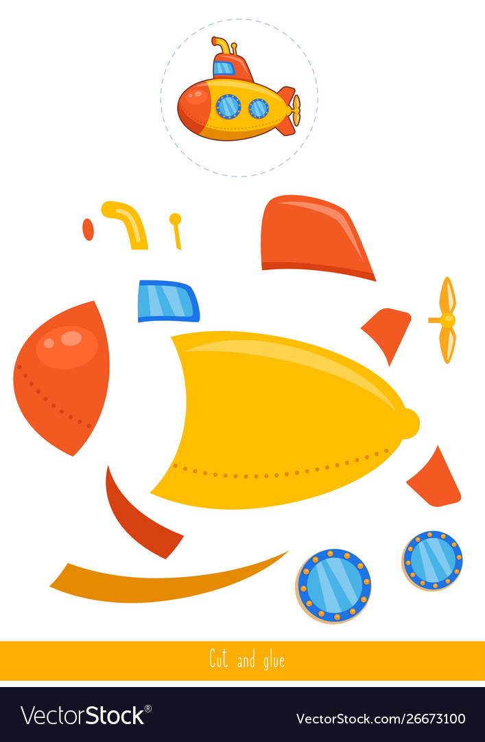 Cut and glue game Royalty Free Vector Image VectorStock