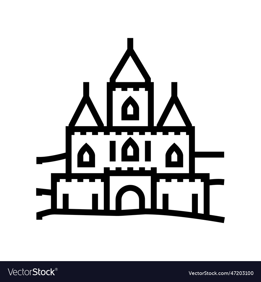 Ice castle winter season line icon Royalty Free Vector Image