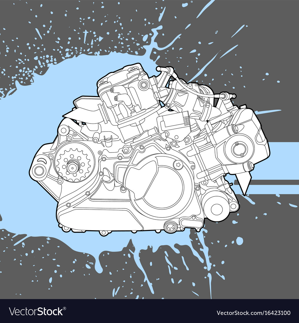 Internal Combustion Engine From The Machine Vector Image