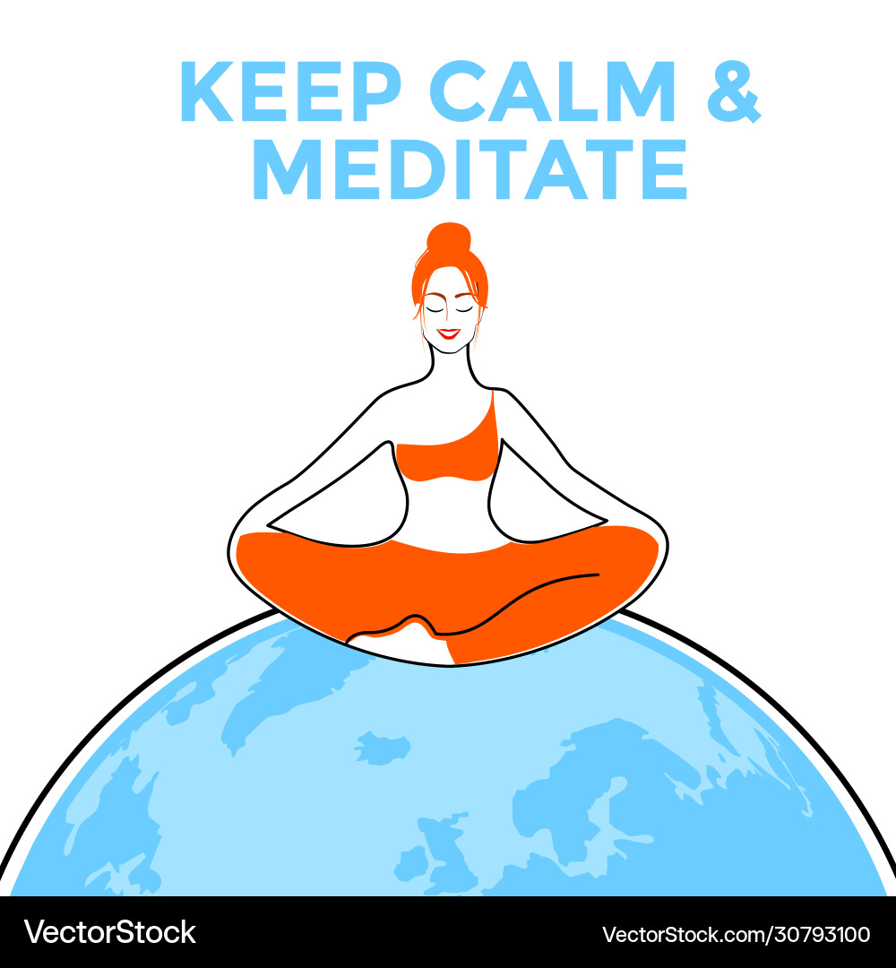 Keep calm meditate Royalty Free Vector Image - VectorStock