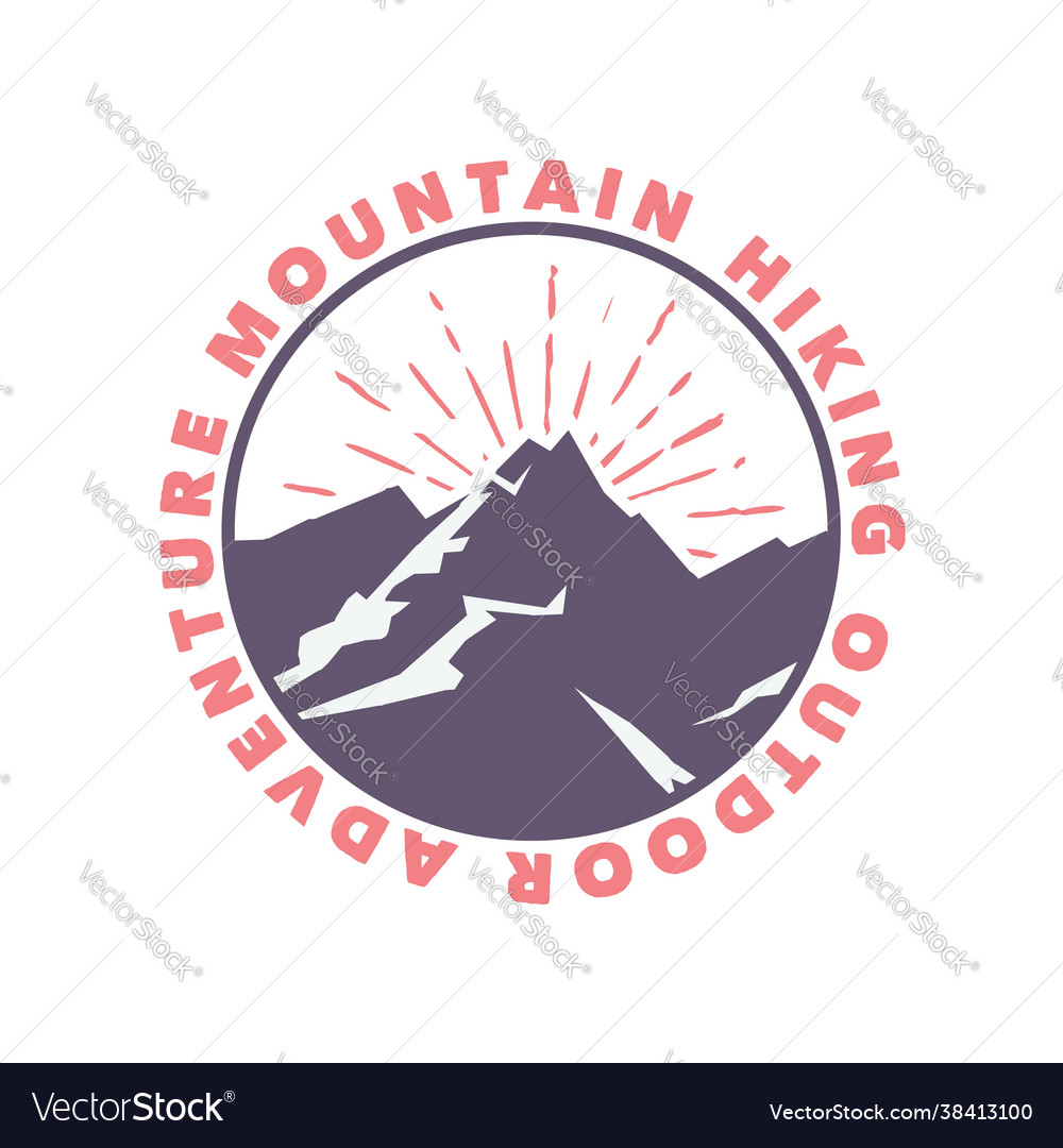 Download Logo design mountain hiking outdoor adventure Vector Image