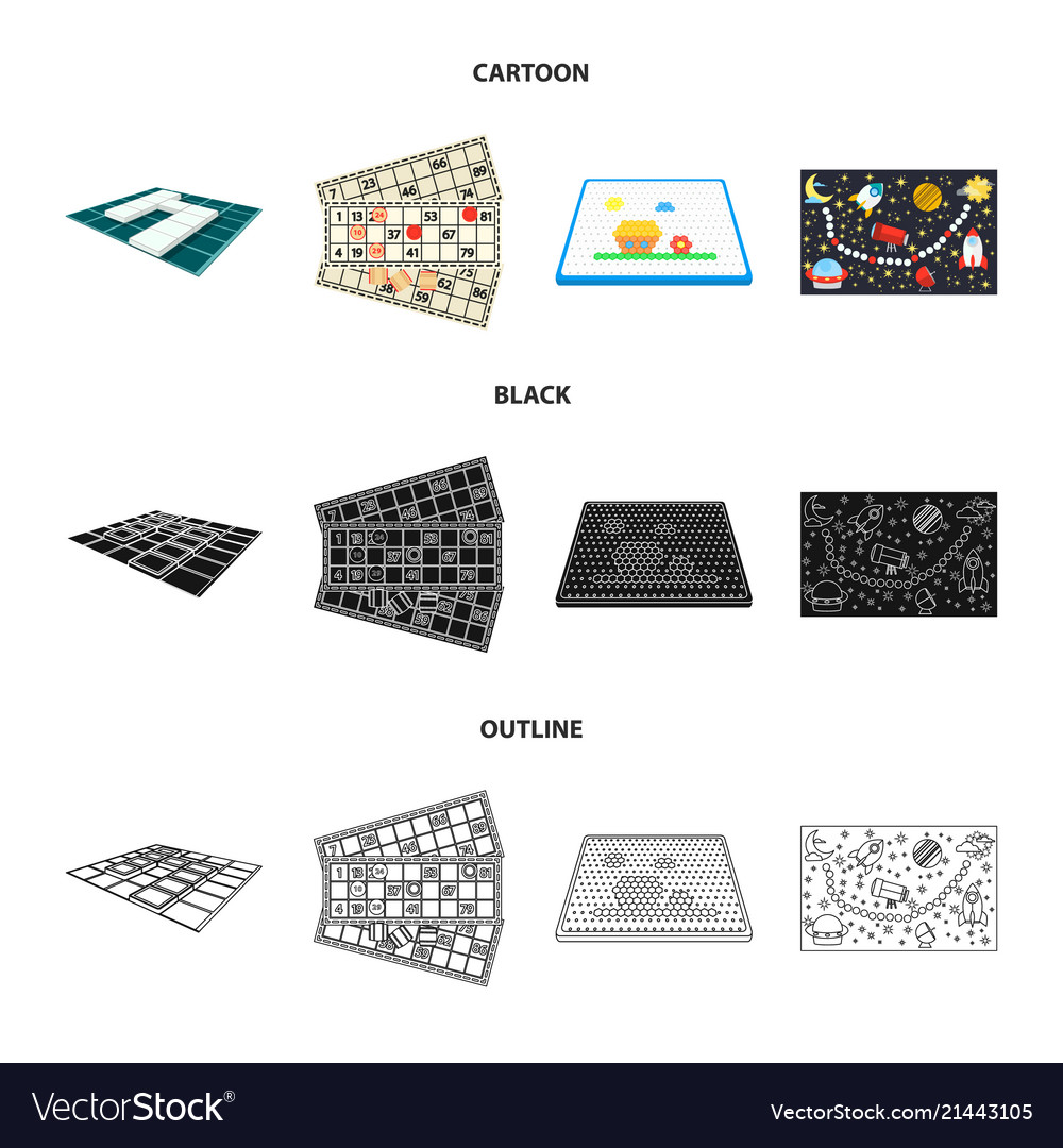 Board game cartoonist icons in set Royalty Free Vector Image