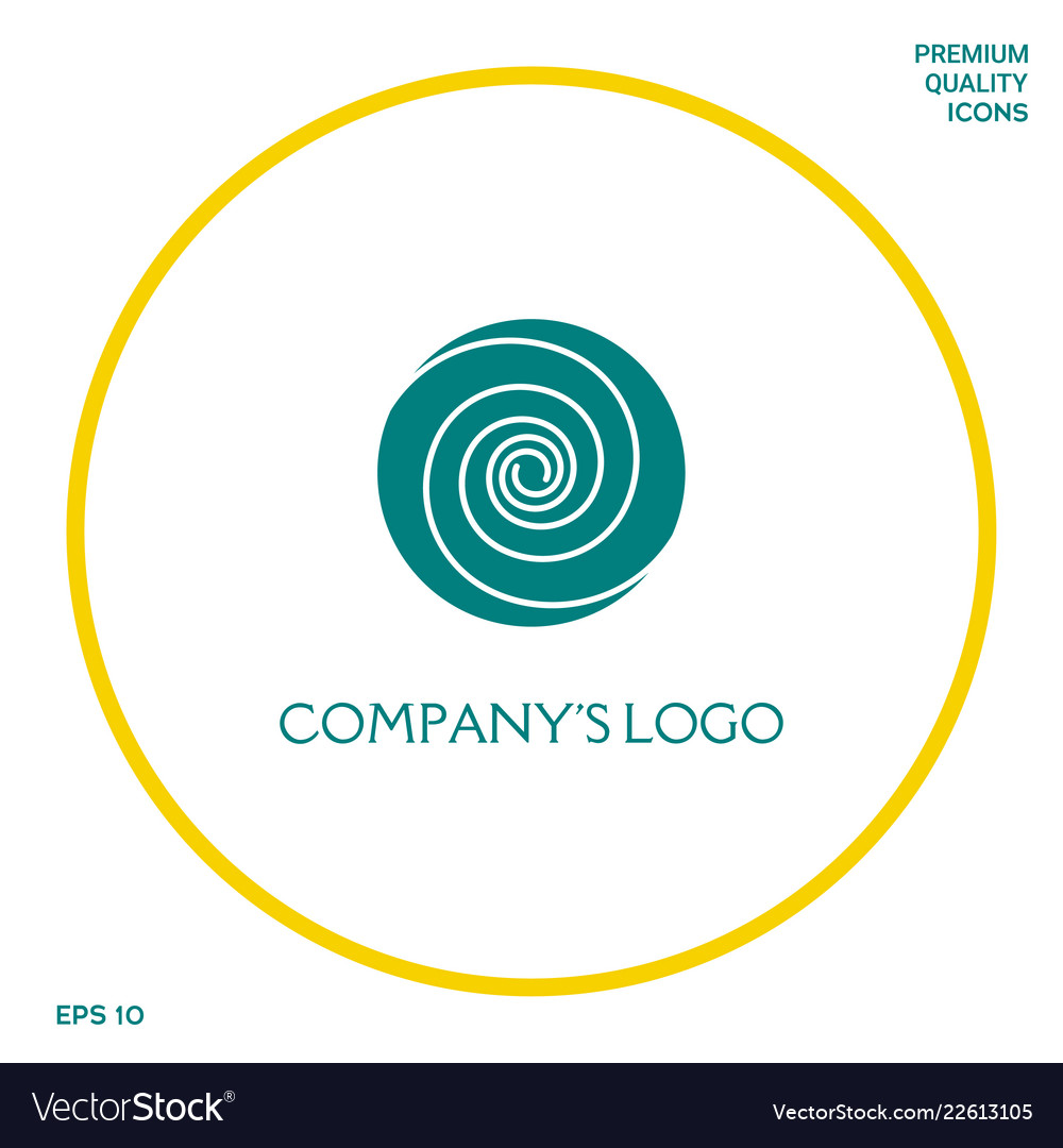 Logo - two thin spirals in a circle flower bud