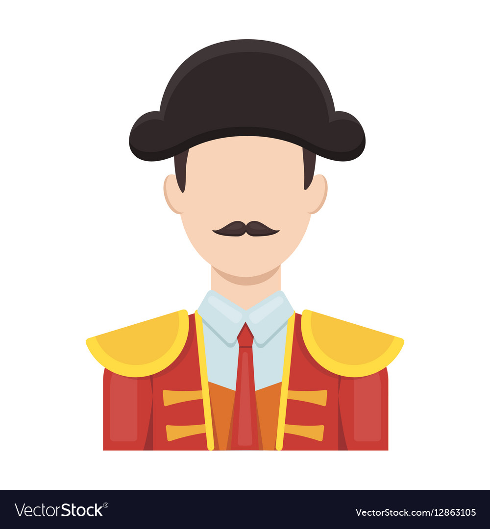 Matador icon in cartoon style isolated on white Vector Image Matador icon in cartoon style isolated on white Vector Image