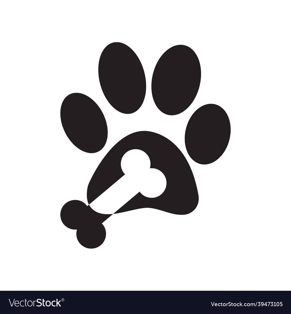 Paw logo or cat and dog animal pet footprint Vector Image Paw logo or cat and dog animal pet footprint Vector Image