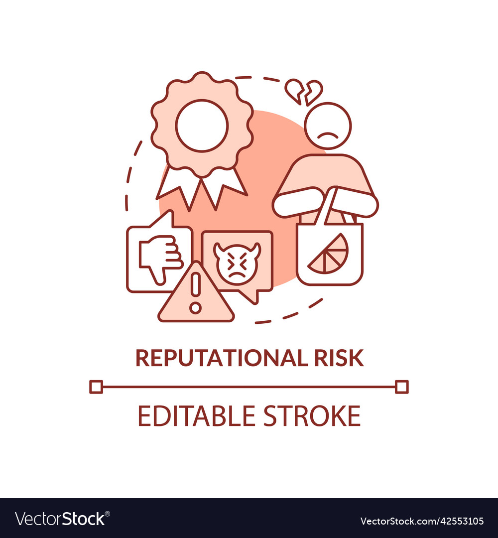 Reputational risk terracotta concept icon Vector Image