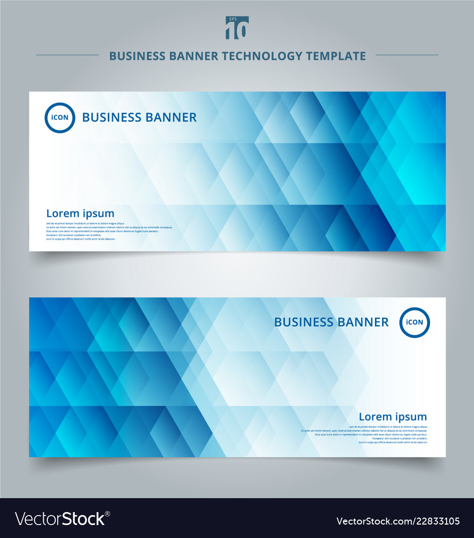 Set Of Template Banner Web Geometric Hexagon Vector Image