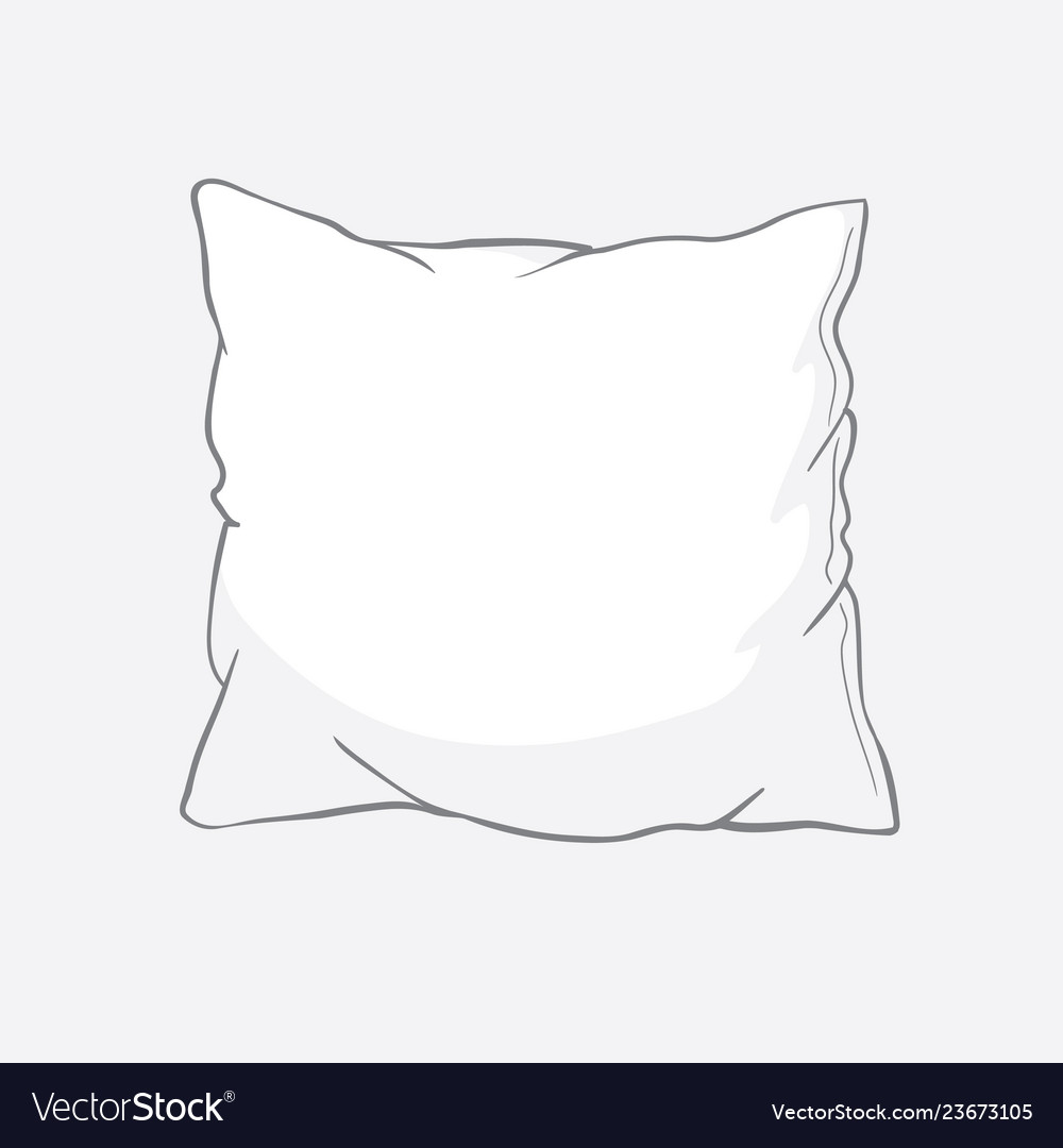 Sketch of pillow art pillow isolated white pillow Vector Image