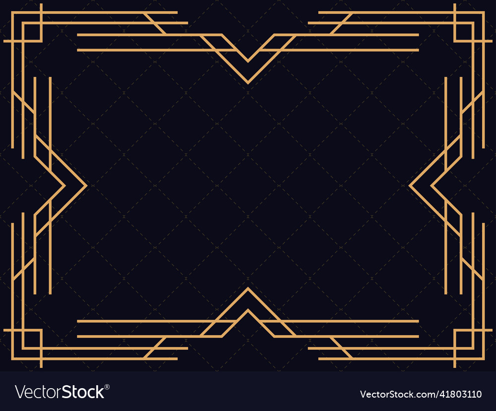 Art deco frame vintage linear border design Vector Image