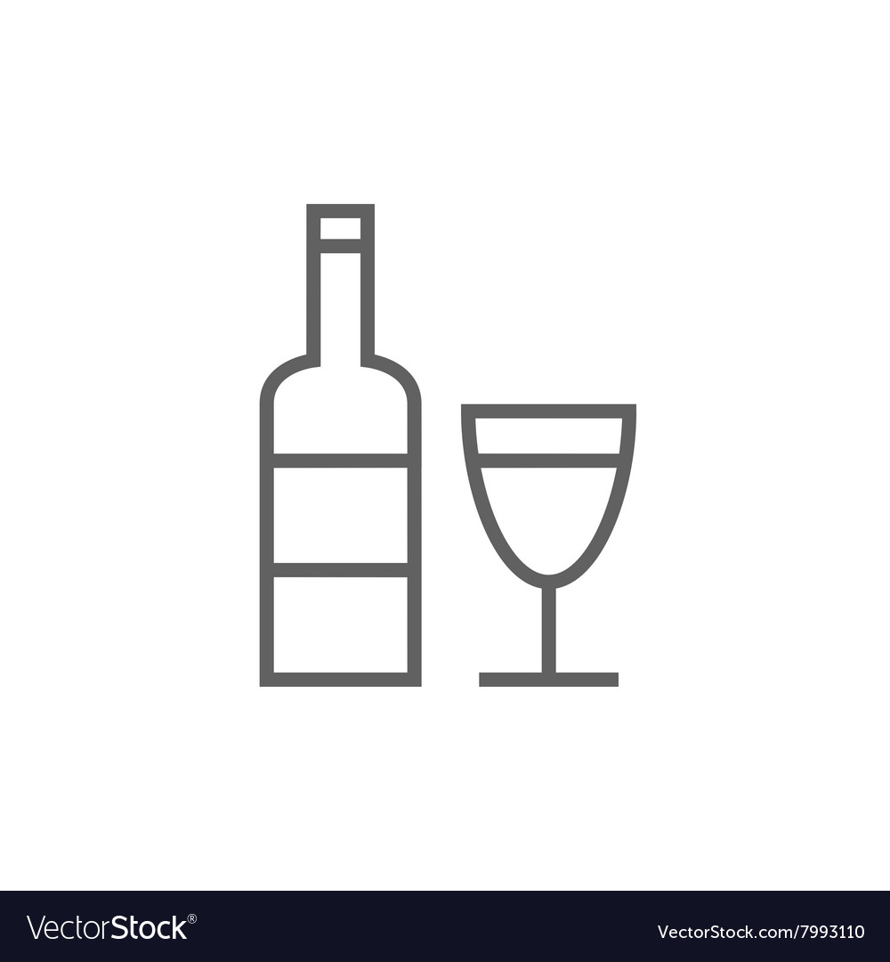 Bottle of wine line icon Royalty Free Vector Image